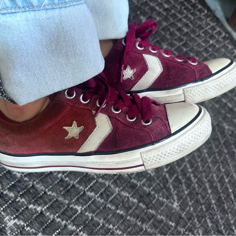 Burgundy Red Vintage Converse Sneakers